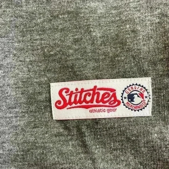 Stitches Men’s MLB Boston Red Sox Raglan T- Shirt Large Grey/Navy - Picture 8 of 9